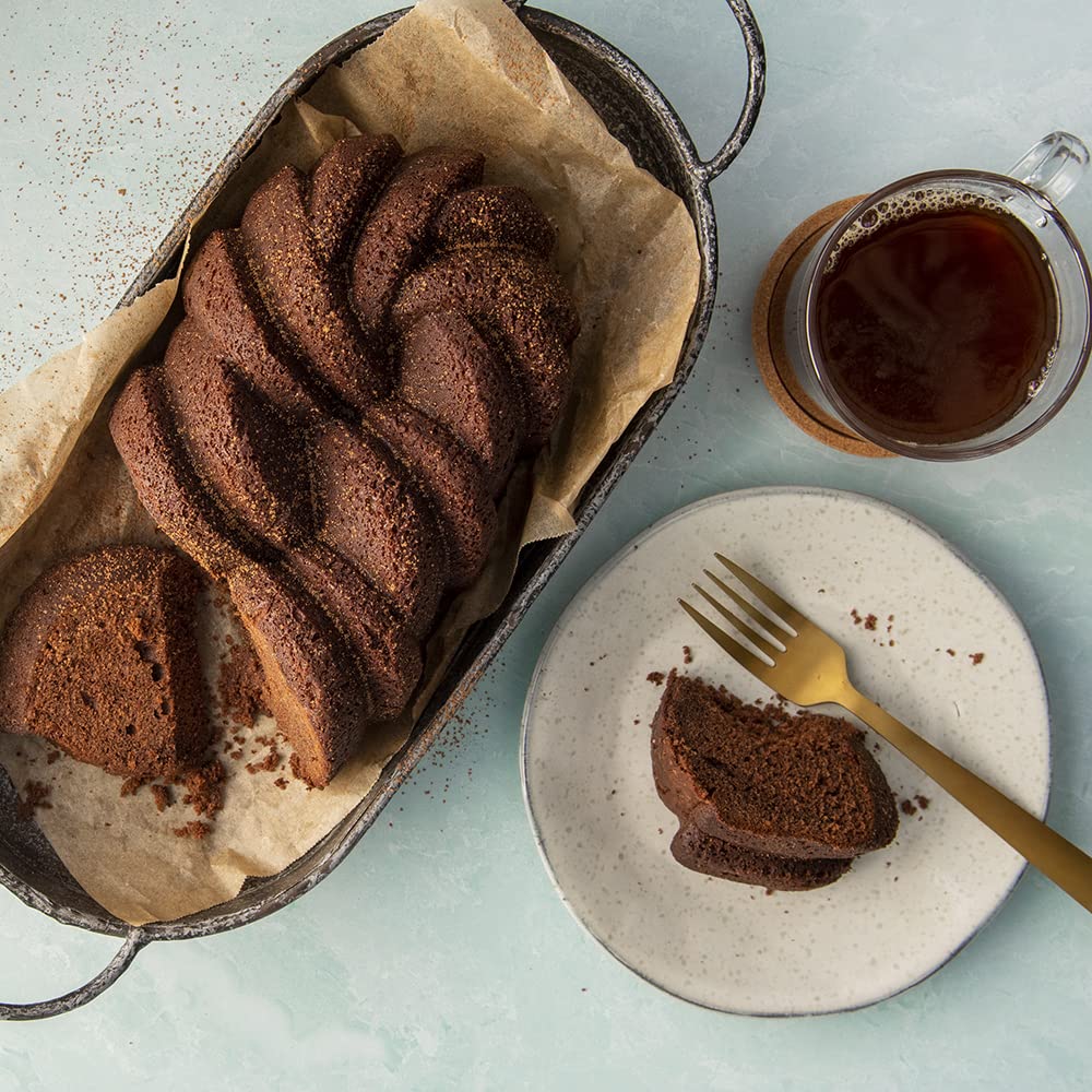 Nordic Ware Braided Loaf Pan fill to 3/4 for best results.