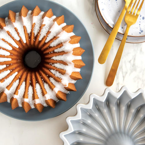 Nordic Ware Brilliance Bundt 10-cup gold durable pan designed for longevity