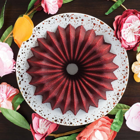 Nordic Ware Brilliance Bundt 10-cup gold even browning across the cake