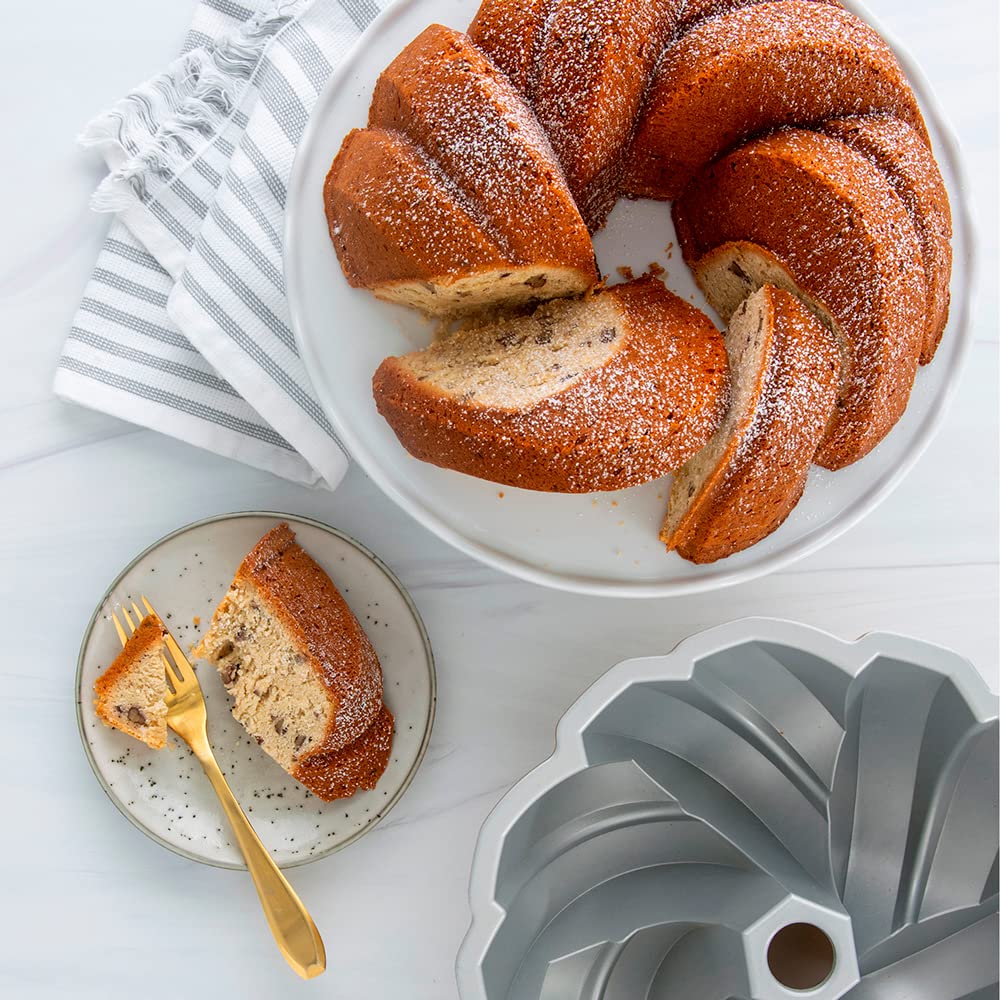 Nordic Ware nonstick release enables effortless unmolding after baking.