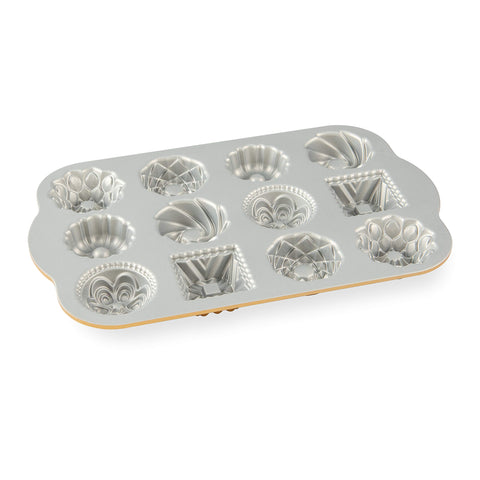 Nordic Ware Bundt Charms Gold close-up shows luxe finish and durable cast aluminum