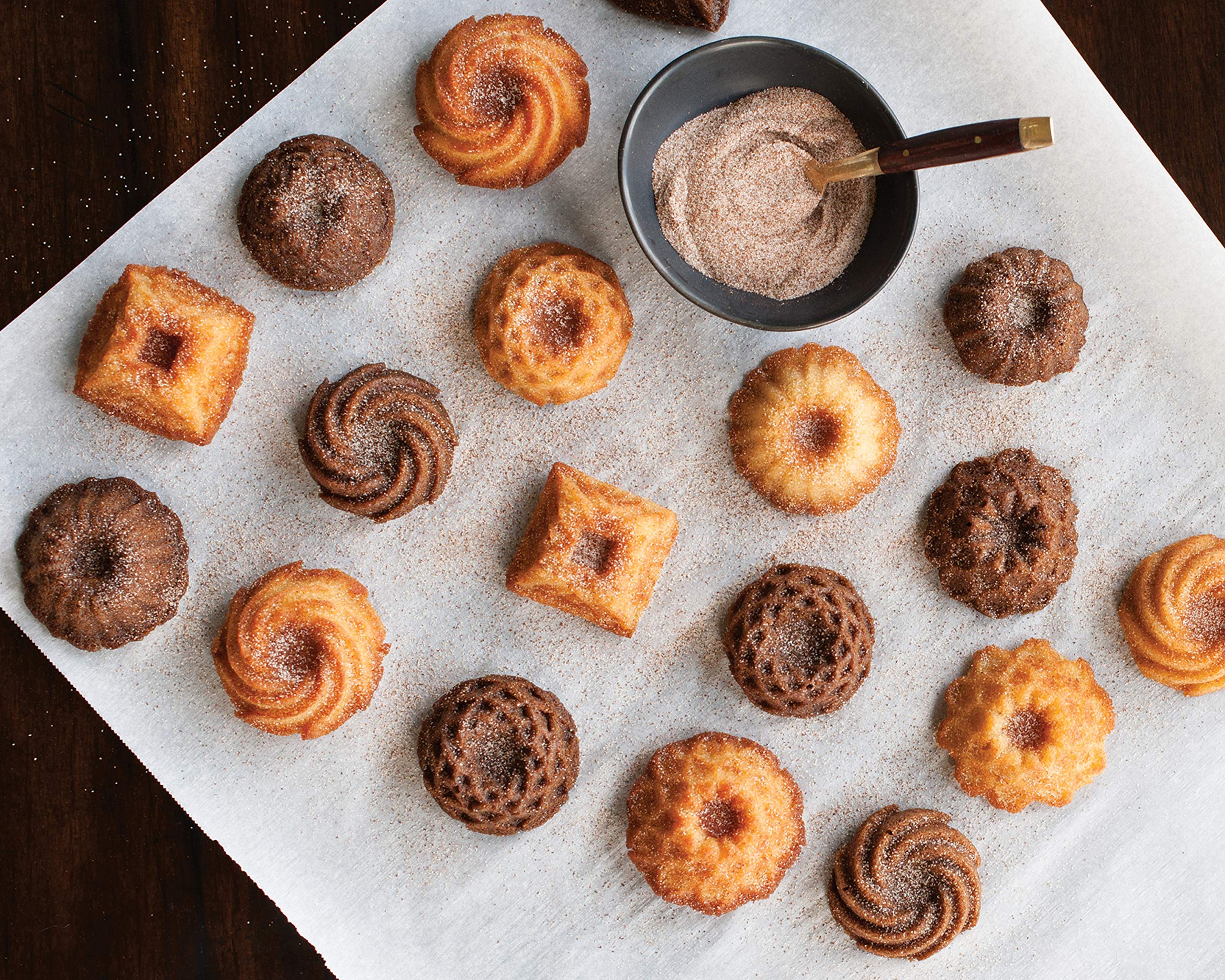 Nordic Ware Bundt Charms Heritage display for classic mini bundts with clean release