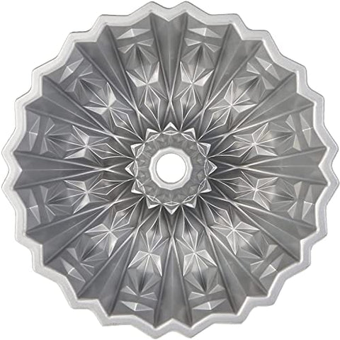 Gold finish Bundt pan by Nordic Ware for attractive presentation