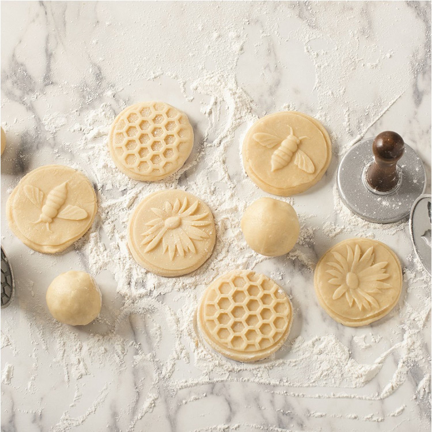 Nordic Ware cast aluminum stamps deliver durable, lasting impressions on dough.
