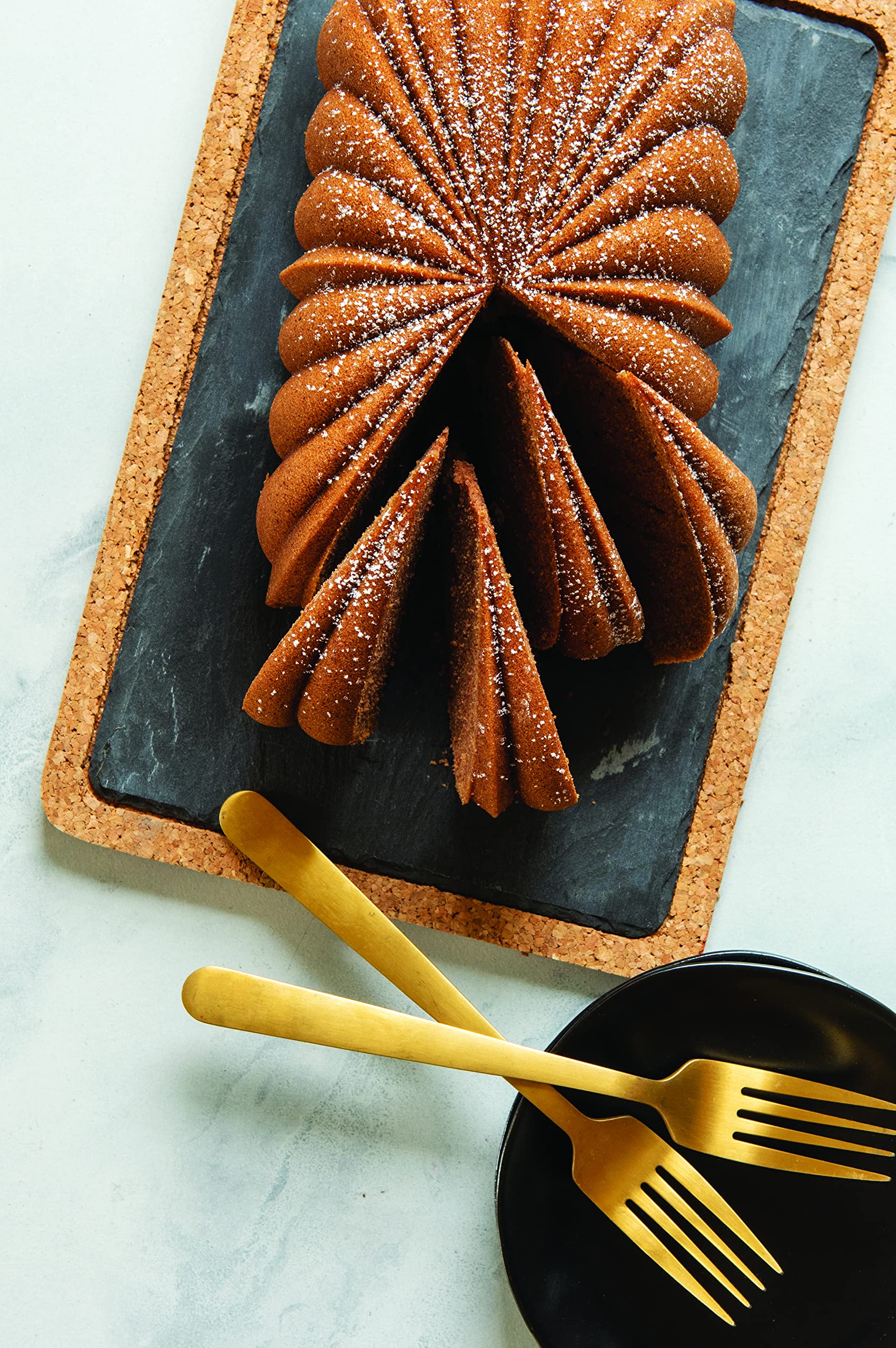 Nordic Ware Classic Fluted Loaf Pan Gold oven-safe up to 400°F