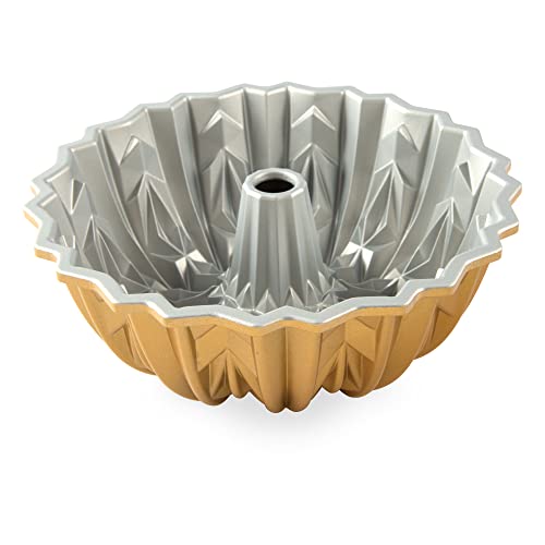 Nordic Ware Bundt pan gold side view showing size and depth