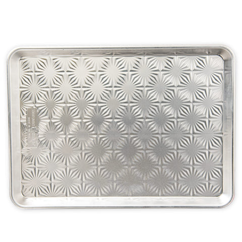 Nordic Ware embossed starburst pan; top view highlights browning potential.