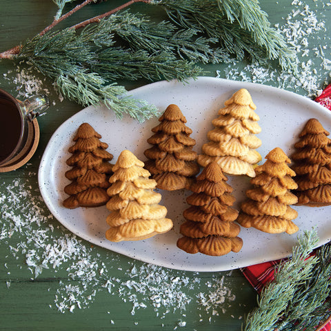 Nordic Ware Evergreen Cakelets capacity two point five cups for small batches.