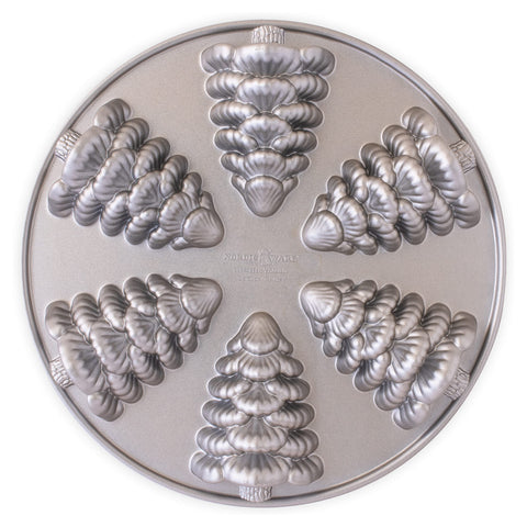 Nordic Ware Evergreen Cakelets side view, ideal for festive tree-shaped desserts.
