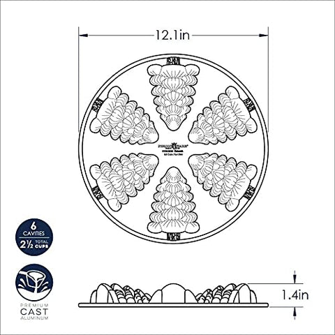 Nordic Ware Evergreen Cakelets sugar-dusting for snowy decorative finish.