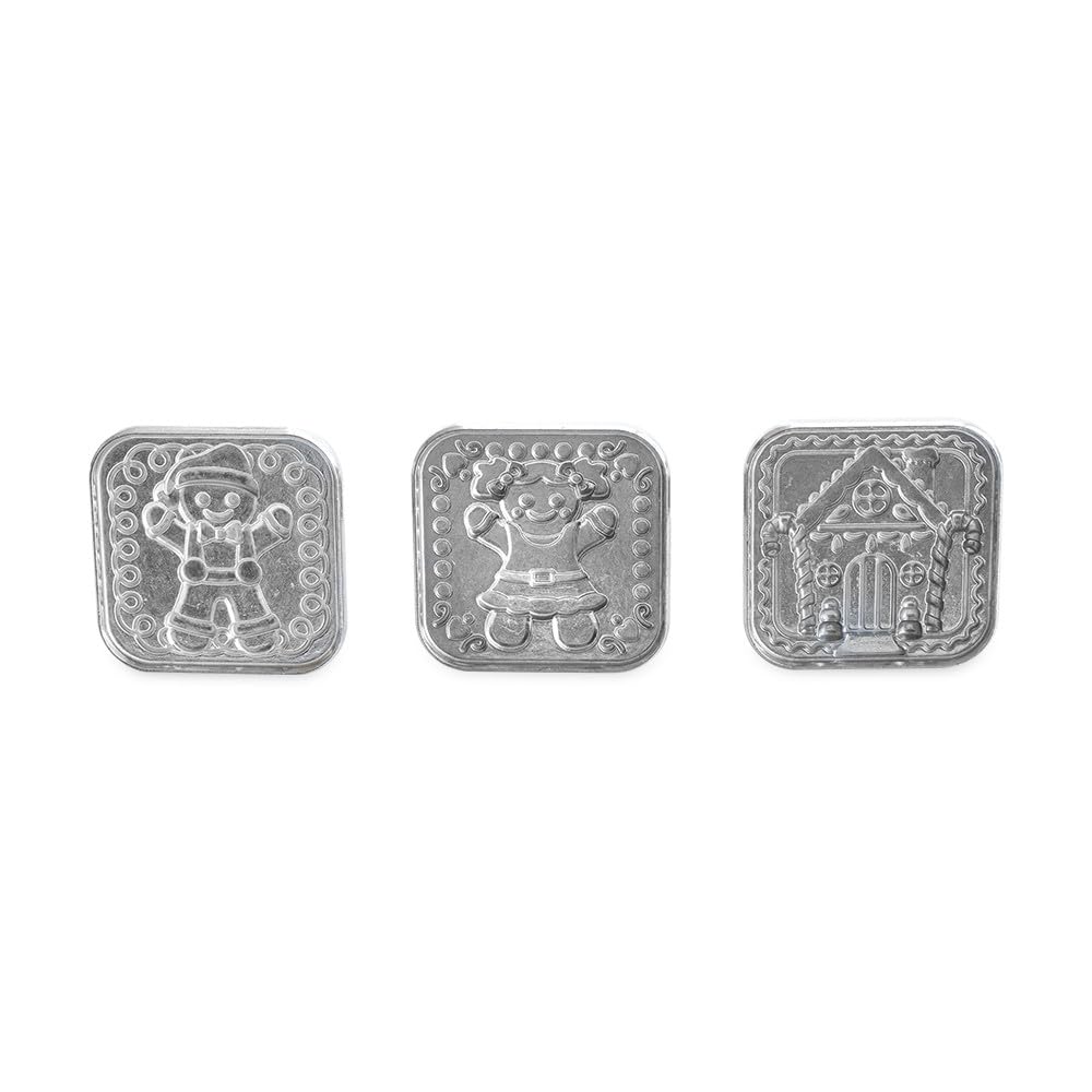 Nordic Ware gingerbread boy stamp for crisp 3D cookie embossing.