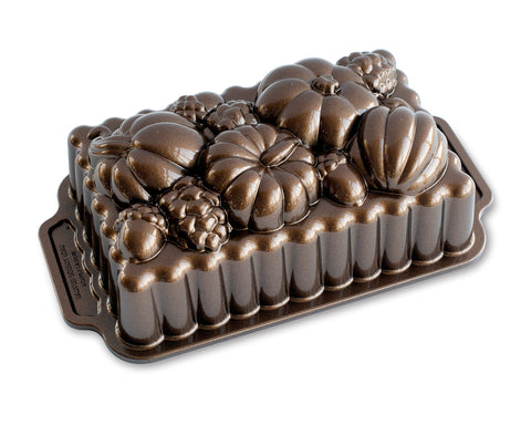 Nordic Ware Harvest Bounty Loaf Pan shows crisp, intricate detail for decorative breads