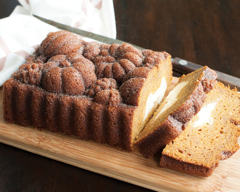 Harvest Bounty Loaf Pan is oven safe up to 400°F for versatile autumn baking