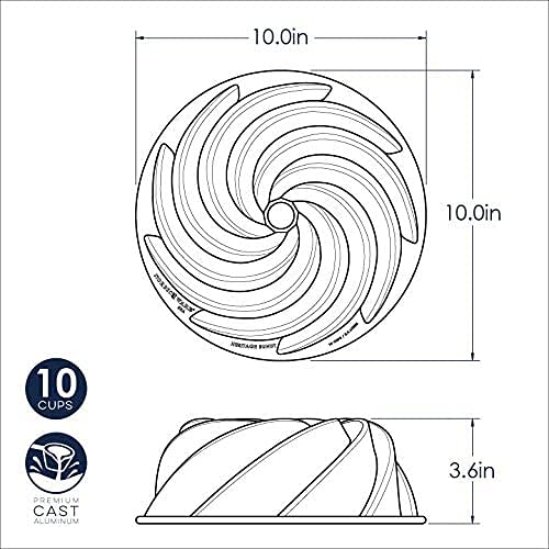 Nordic Ware Heritage Bundt Pan silicone nonstick close-up demonstrates easy release and cleanup.