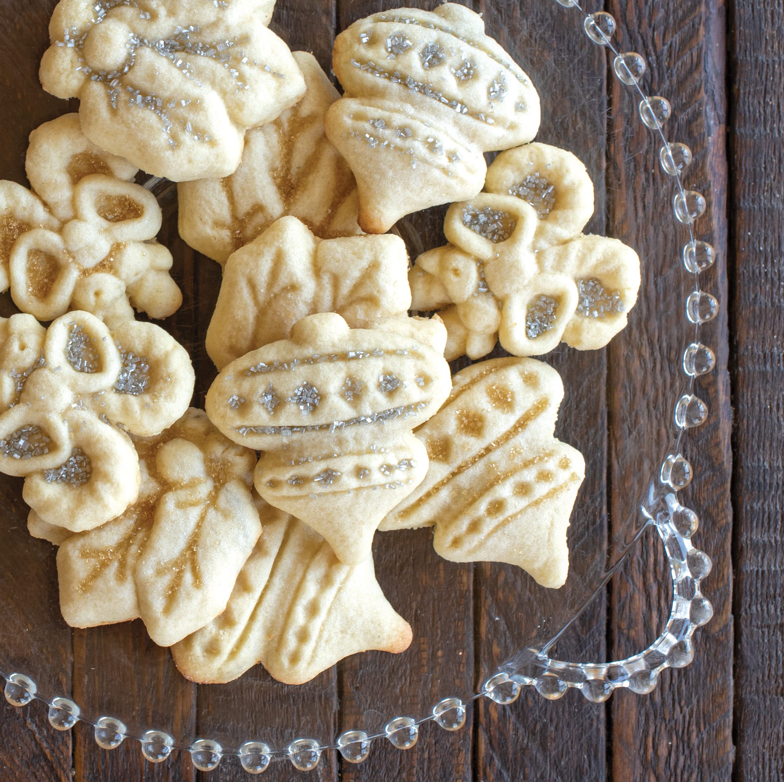 Nordic Ware Holiday Cookie Stamps holly motif with decorative touches