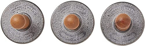 Nordic Ware Holiday Cookie Stamps wooden handle closeup