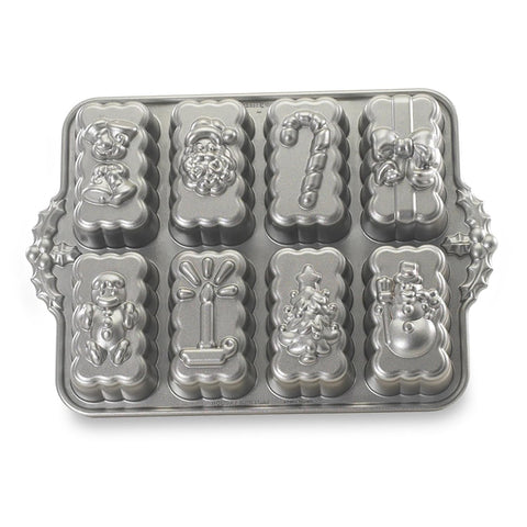 Nordic Ware Holiday Mini Loaves Pan bell design for giftable festive loaves