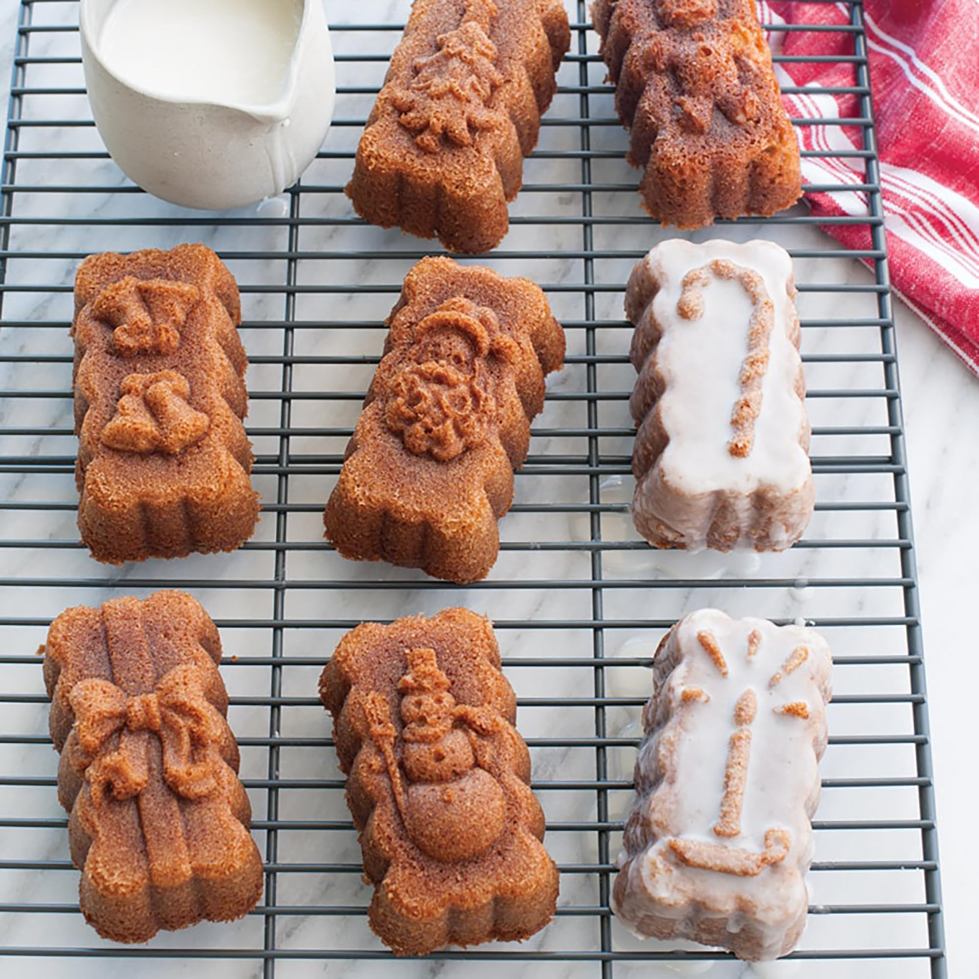 Nordic Ware Holiday Mini Loaves Pan candy cane design for dessert presentation