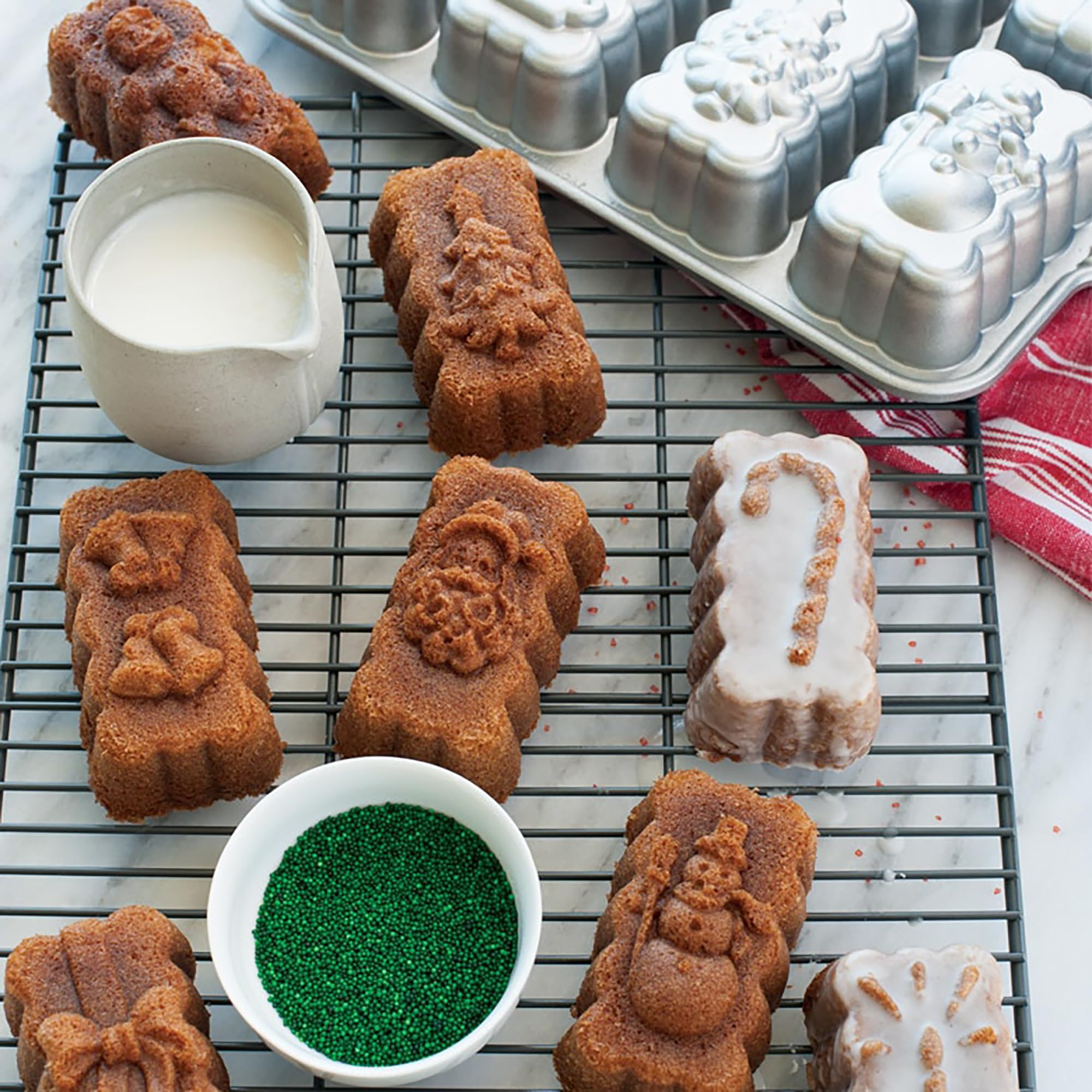 Nordic Ware Holiday Mini Loaves Pan Santa design for cozy seasonal treats