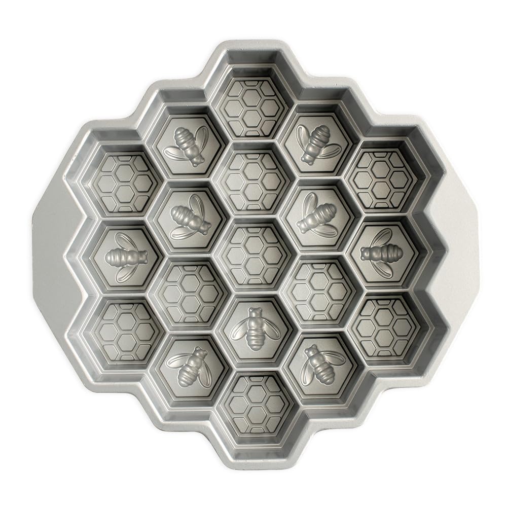 Nordic Ware Honeycomb Pan in action ready to bake delightful bite-sized cakelets.