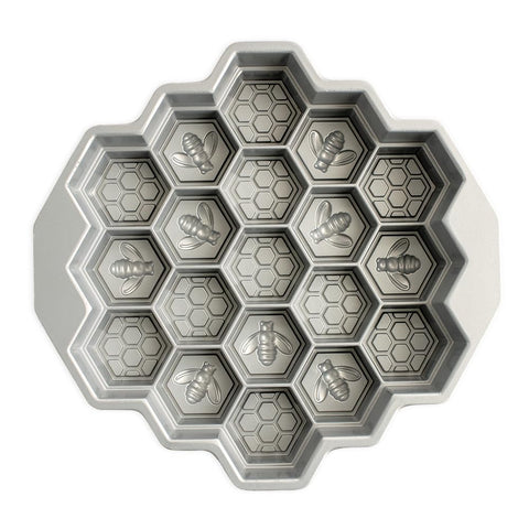 Nordic Ware Honeycomb Pan in action ready to bake delightful bite-sized cakelets.