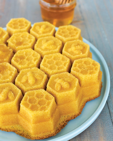 Nordic Ware Honeycomb Pan premium silicone nonstick for effortless release.