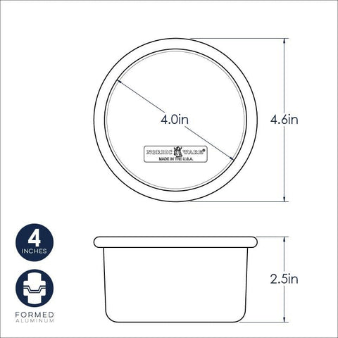Nordic Ware Naturals close-up interior shows precise 4-inch diameter for uniform layers