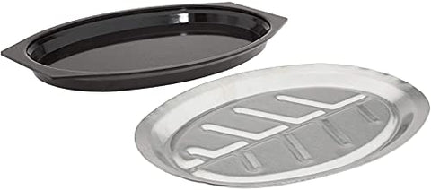 Nordic Ware Sizzling Server stainless inner platter for even heat