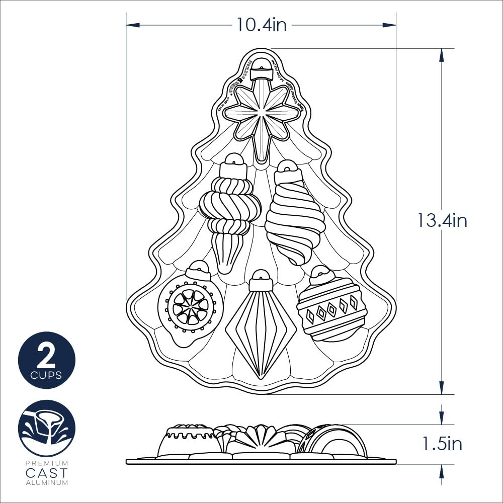 Nordic Ware Vintage Ornament Cakelet Pan in oven delivers controlled browning up to 400 degrees Fahrenheit