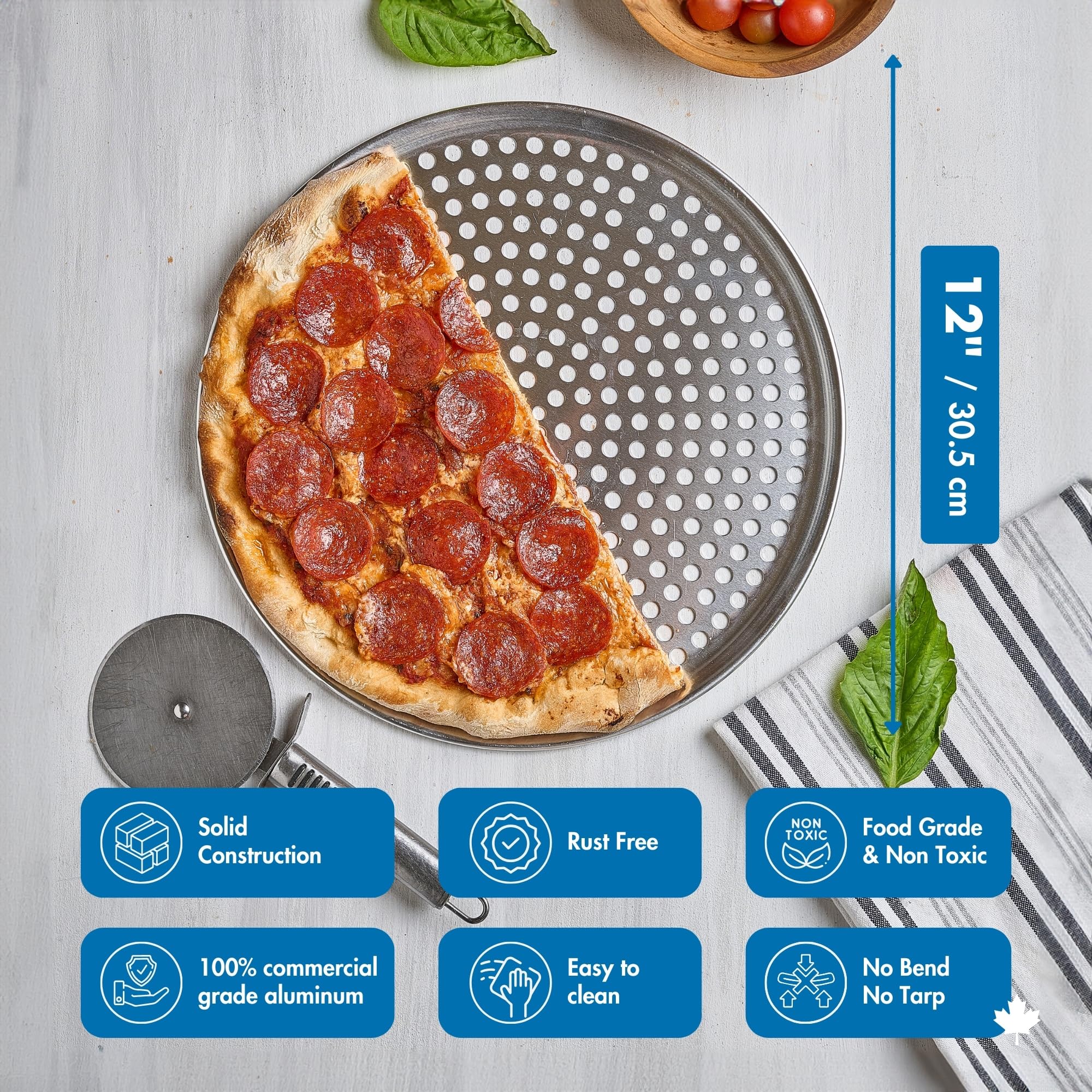Norjac heavy-duty aluminum ensures quick heat distribution for consistent results.