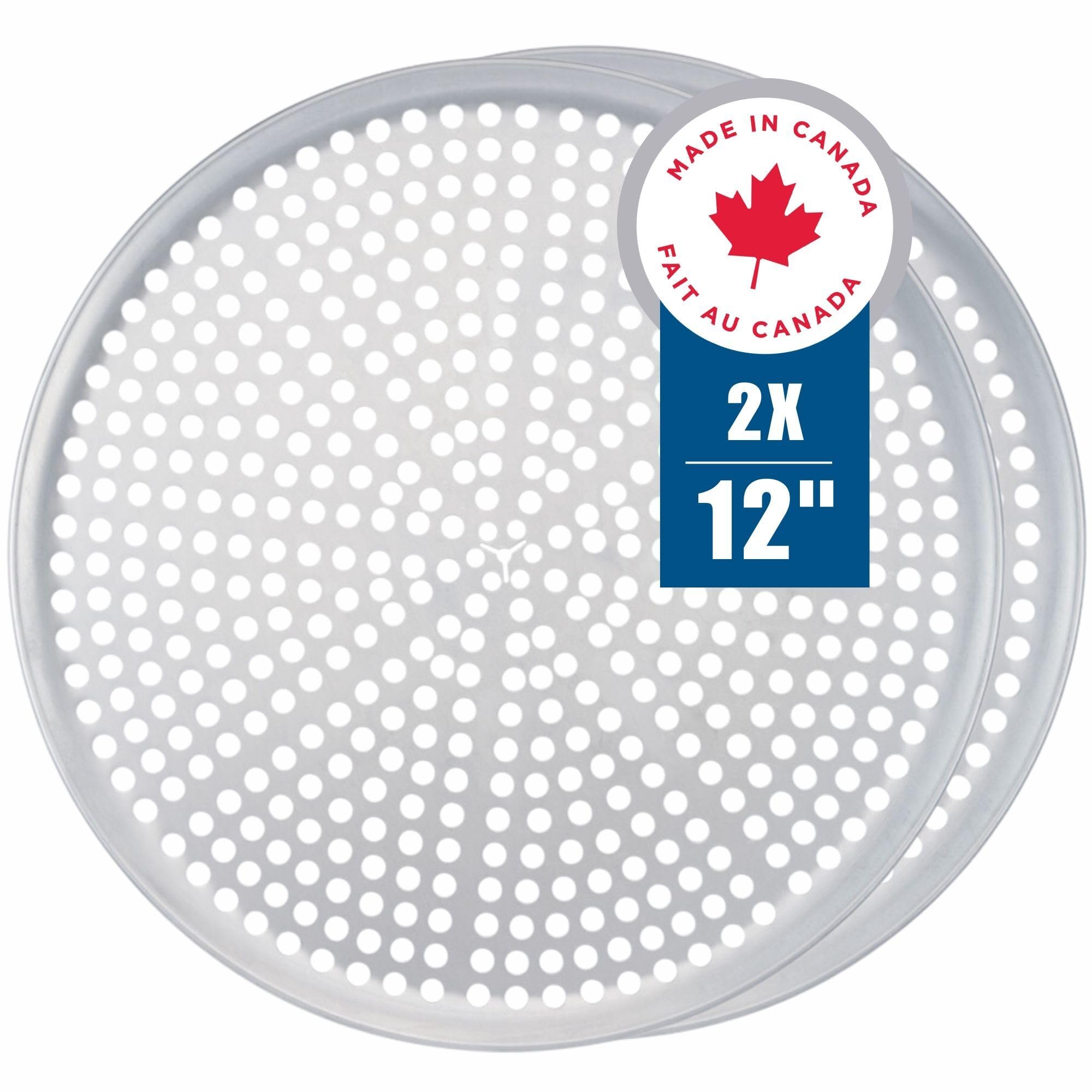 Norjac 12-inch perforated pizza pan promotes airflow for a crispy crust.