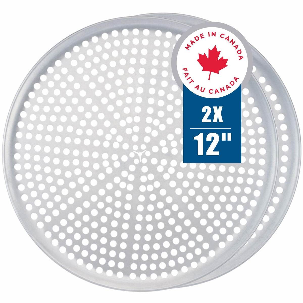 Norjac 12-inch perforated pizza pan promotes airflow for a crispy crust.