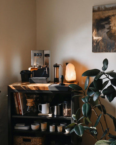 Normcore stand for the tamper adds organization to the espresso setup.