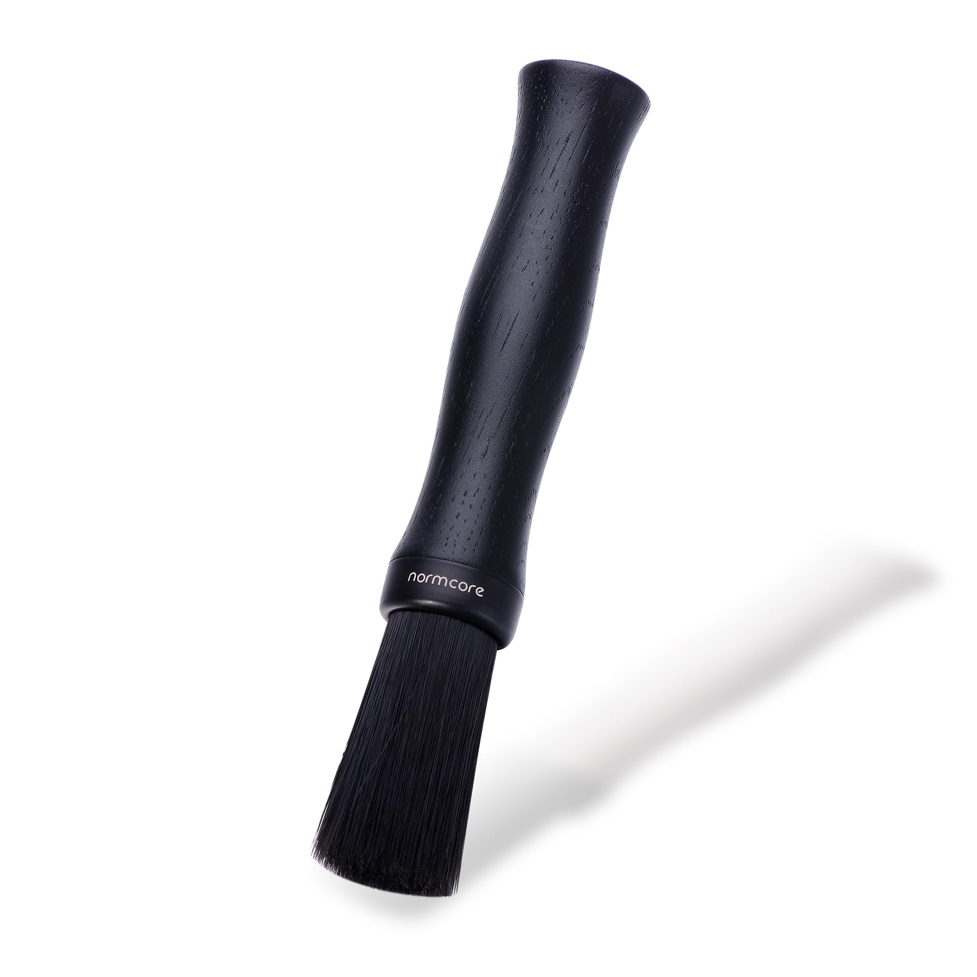 Normcore Barista Brush with oak handle cleaning espresso machine surfaces