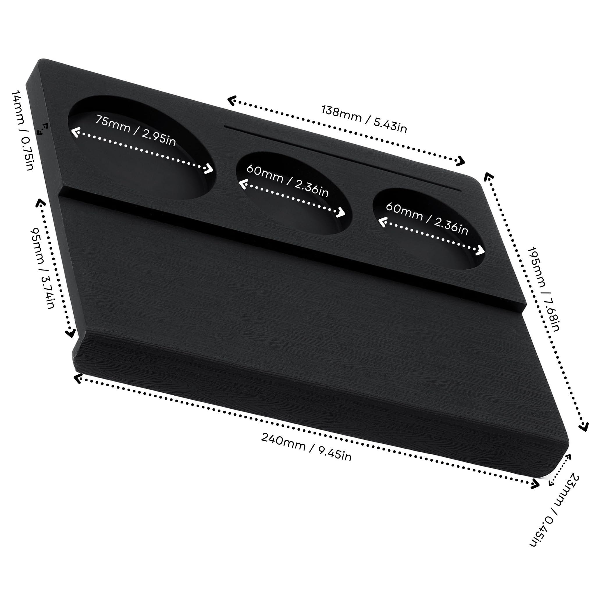 Normcore Espresso Station V3 keeps your workspace clean with raised border.