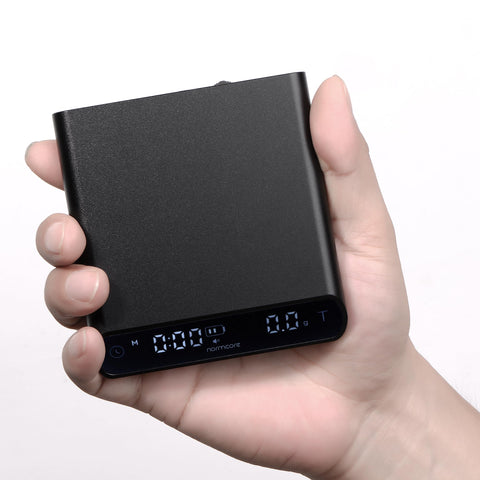 Normcore Pocket Coffee Scale V3 rechargeable battery powers on the go