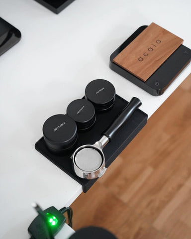 Normcore 54-58mm compatibility suitable for most portafilters on the counter.