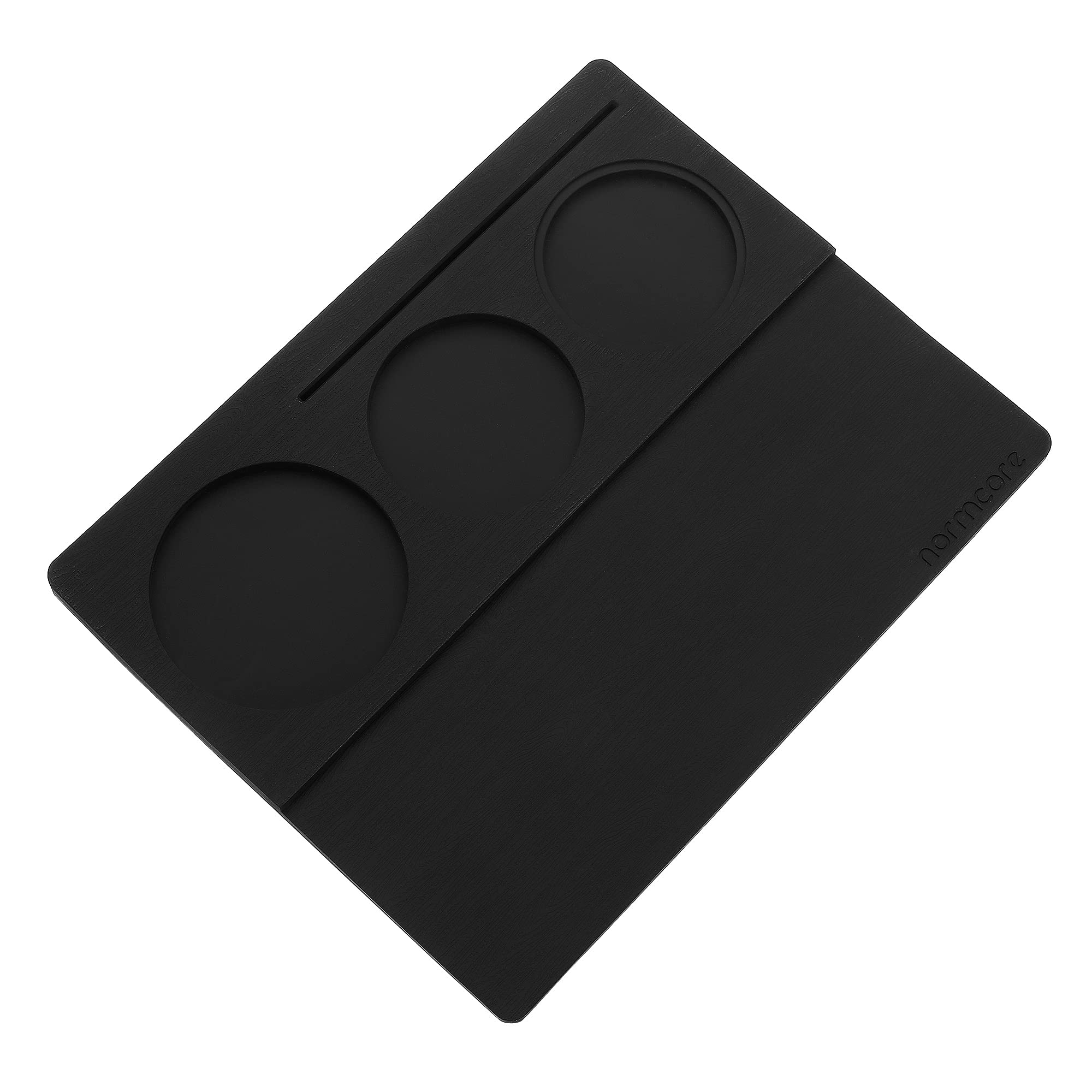 Normcore tamping mat in use on a compact barista workstation.