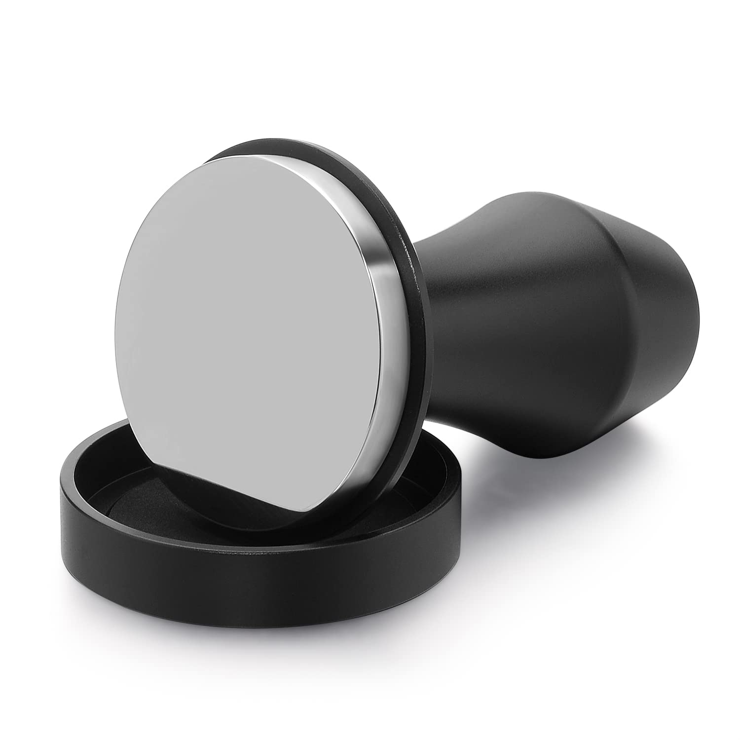 Normcore V4 stand keeps the tamper ready on the counter.