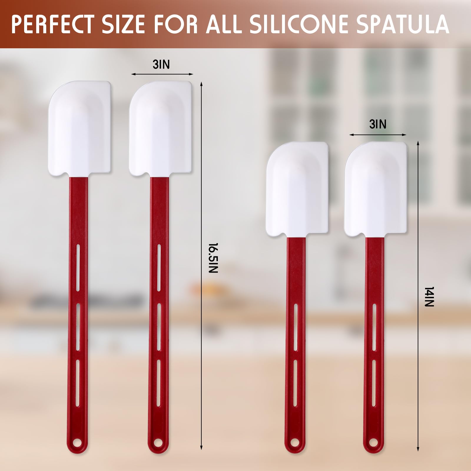 Norme 16.5-inch high-temp silicone spatula with nylon handle for hot-pan use.