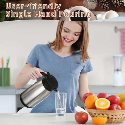 Norme carafe with bent handle and pour spout for easy single-handed serving.