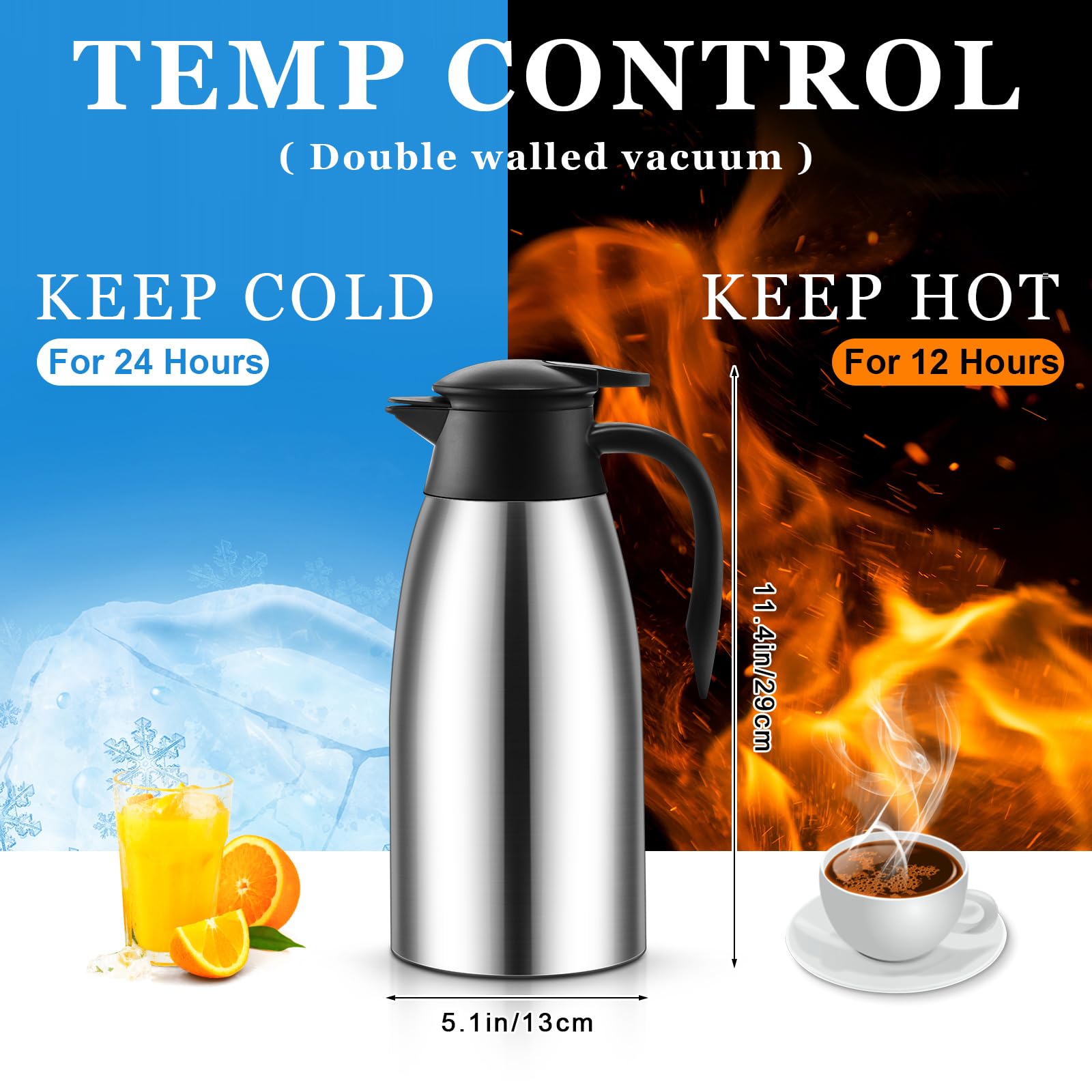 Norme carafe showing double wall insulation for temperature stability.