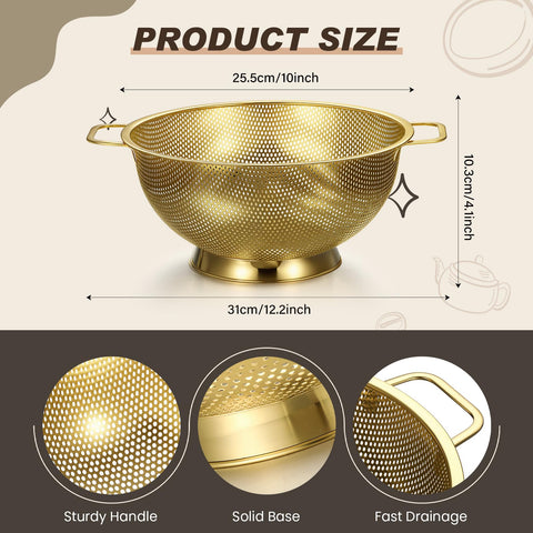 Norme gold three-piece fine mesh strainers set with sturdy handles