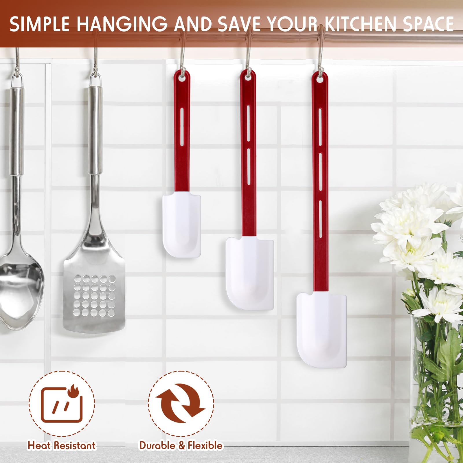 Norme 14-inch silicone spatula with flexible design for bowls and pans