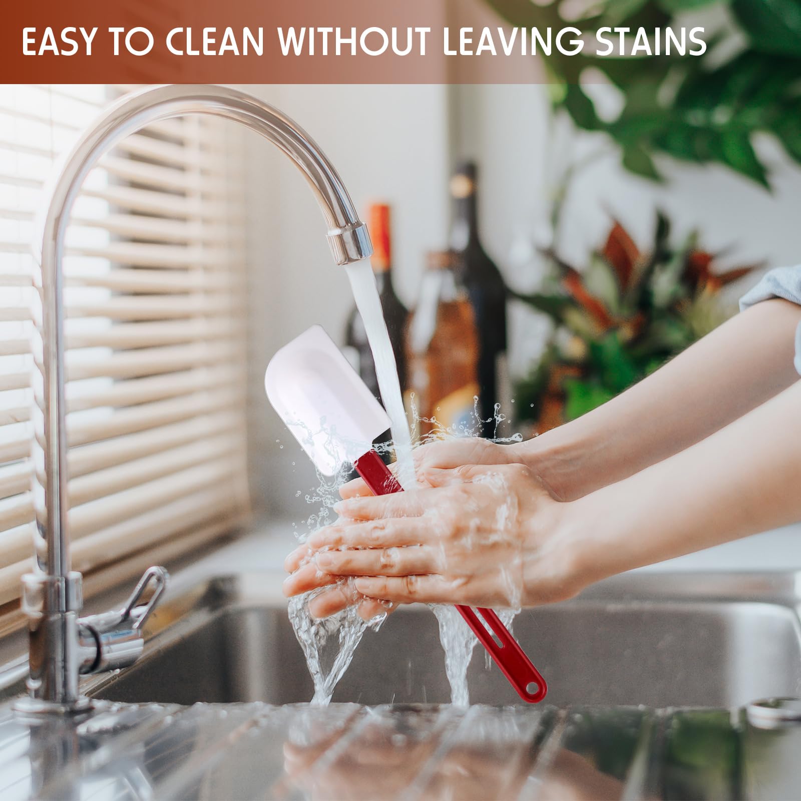 Norme spatula handle close-up, nylon core provides durability and grip.