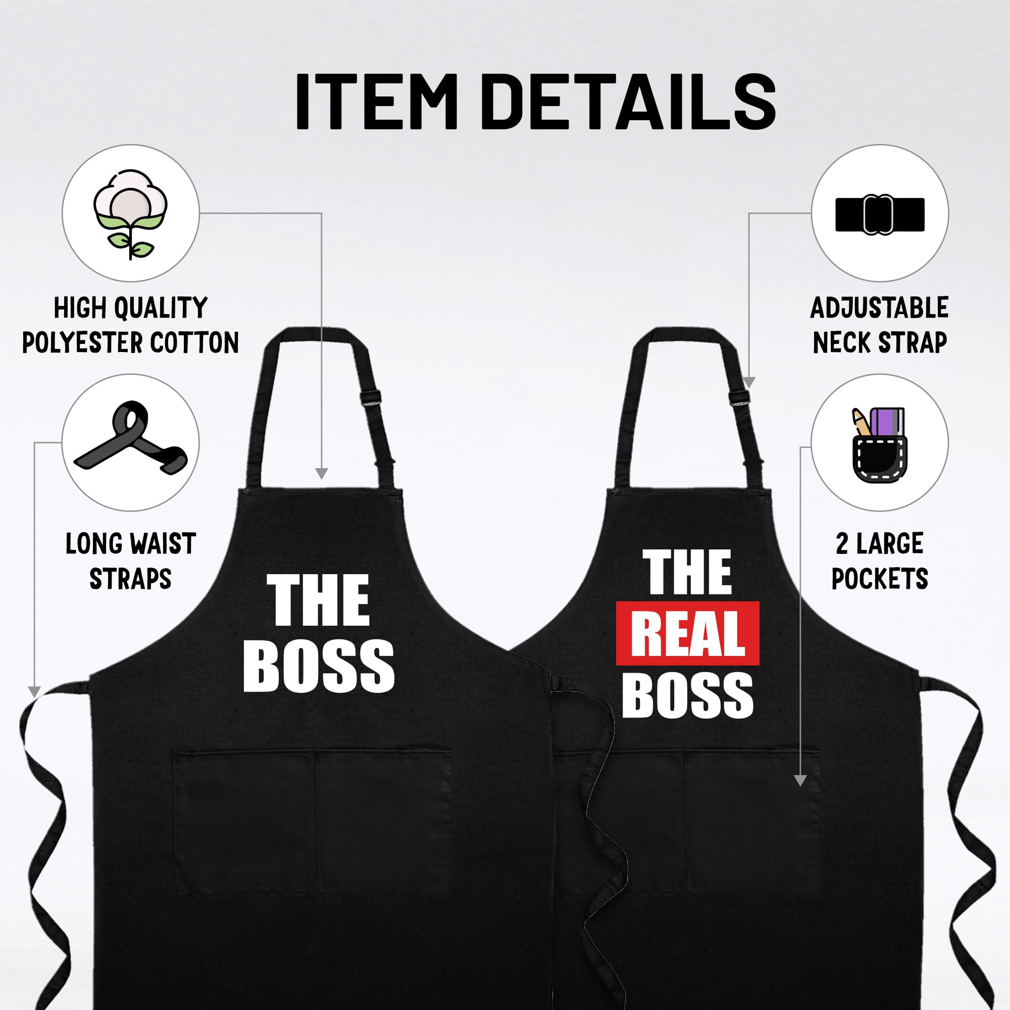 Norpaz cook-together BBQ aprons ideal for outdoor grilling and parties.