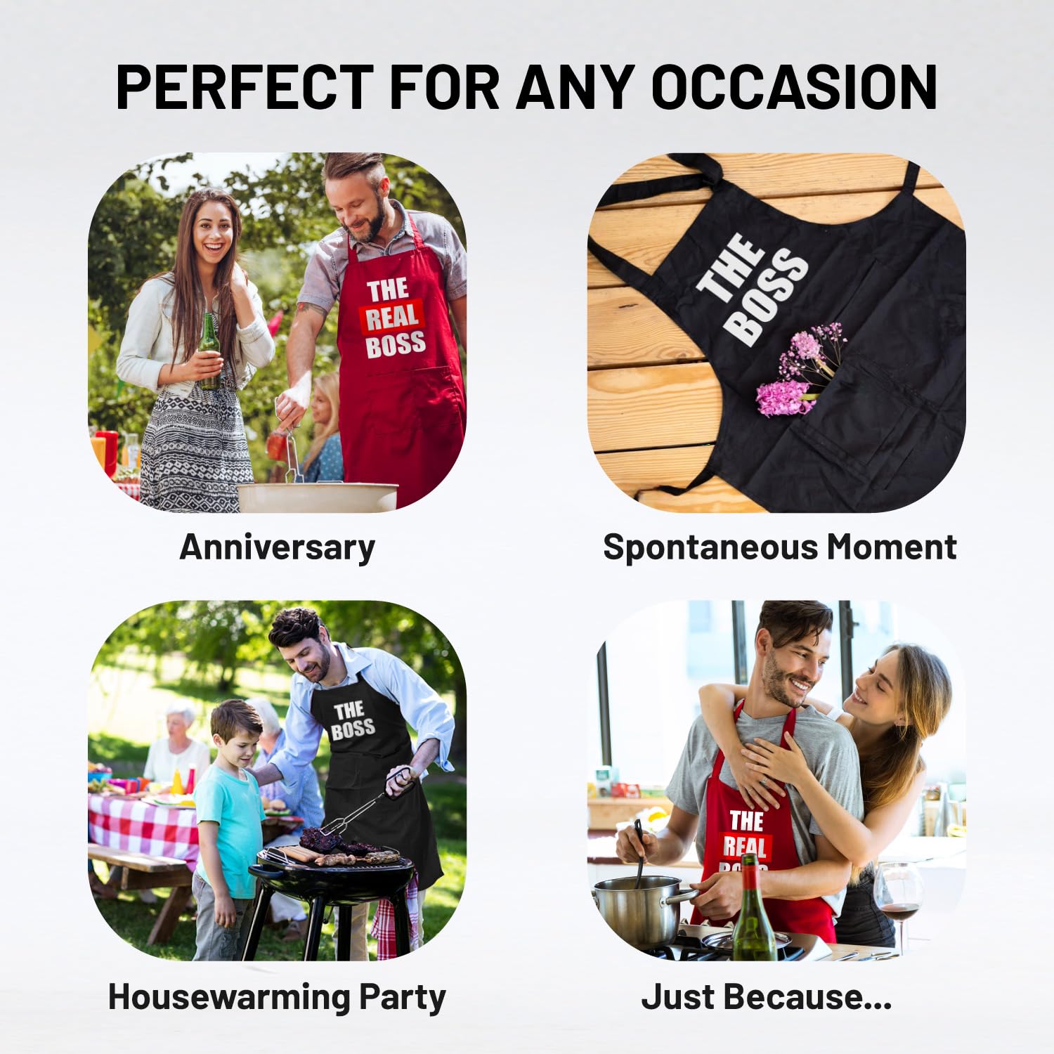 Norpaz matching kitchen aprons bundle designed for couples to cook together.