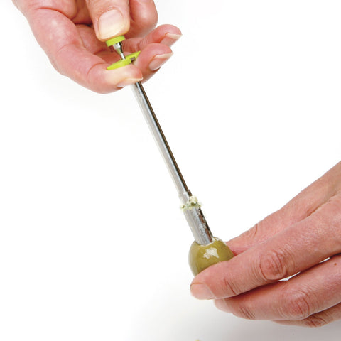 Norpro olive stuffer with stainless steel body for durable, everyday use.