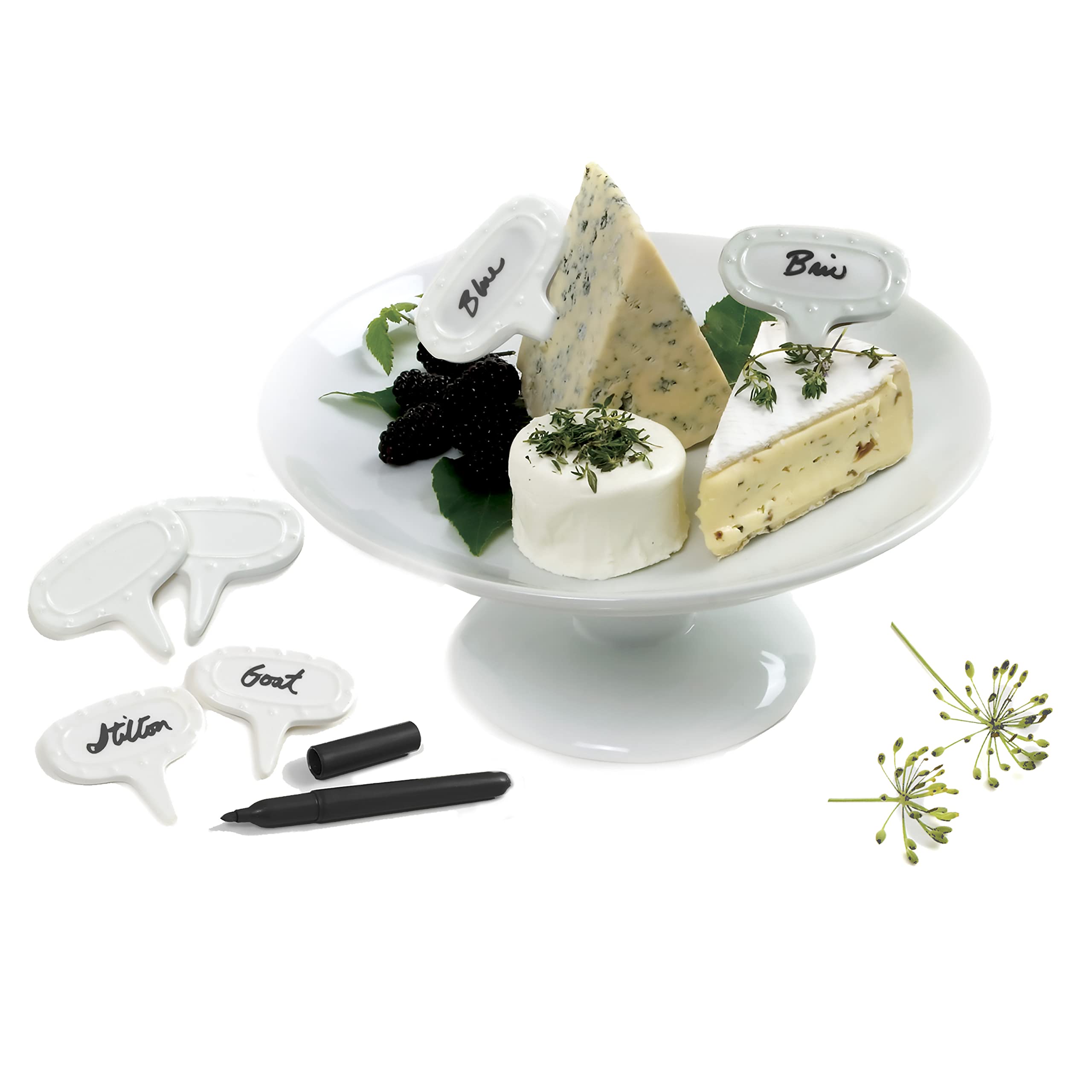 Norpro white porcelain markers brighten cheese boards and meats