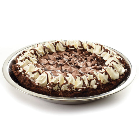 Norpro 3811 pie pan highlights durable stainless steel construction.